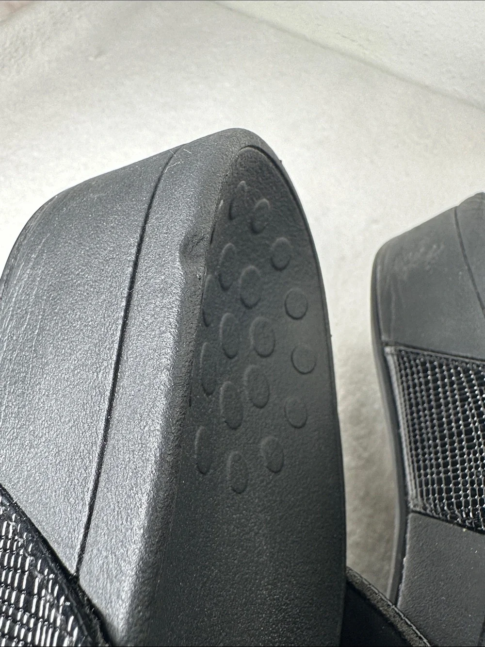 Vionic Black Pacific Rio Lizard Sandals Textured Platform Slide with Buckle - Picture 16 of 16